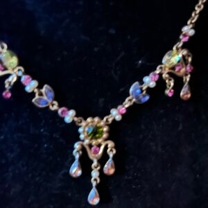Avon Vintage Multi-Color Rhinestone Victorian Style Necklace